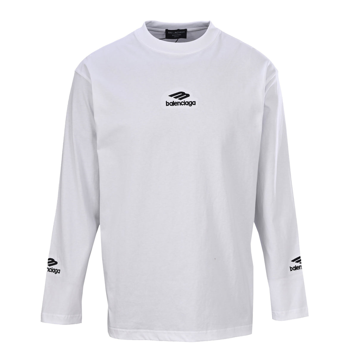 Balenciaga Large-Scale Logo Print Cotton Jersey Hoodie