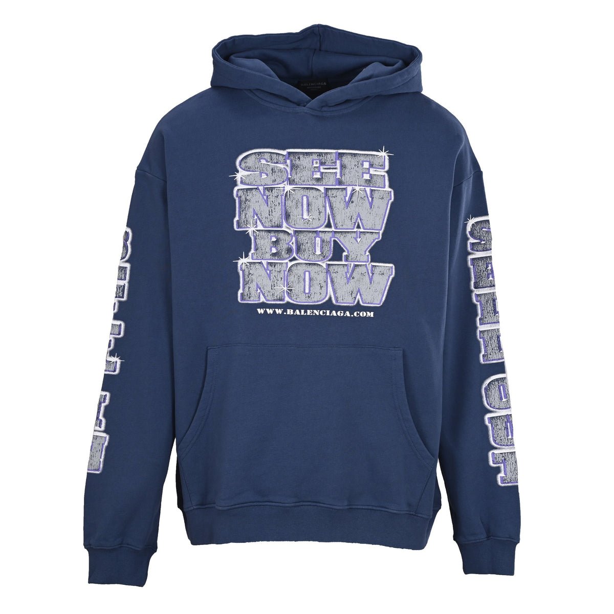 Balenciaga Paris Script Logo Cotton Hoodie