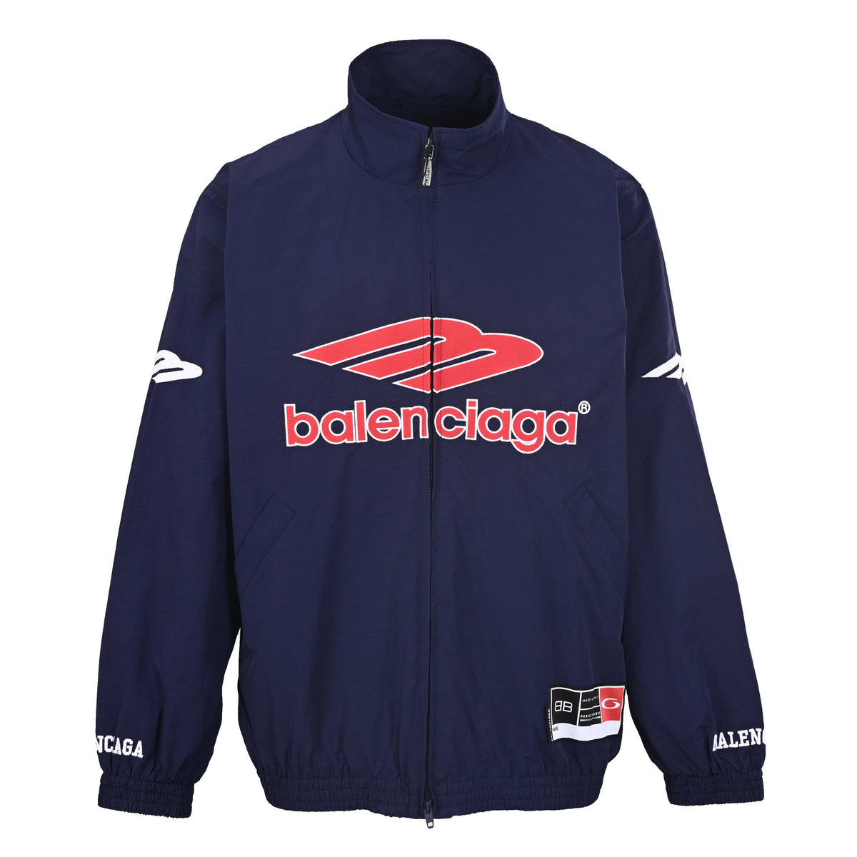Balenciaga Paris Script Logo Embroidered Cotton Hoodie