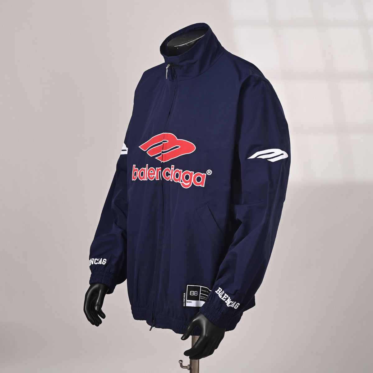 Balenciaga Paris Script Logo Embroidered Cotton Hoodie
