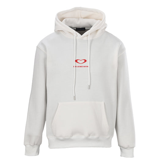 Balenciaga Large-Scale Logo Print Cotton Jersey Hoodie