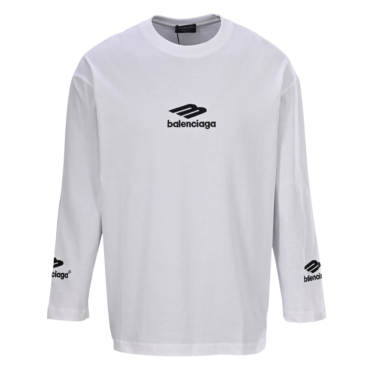 Balenciaga Large-Scale Logo Print Cotton Jersey Hoodie